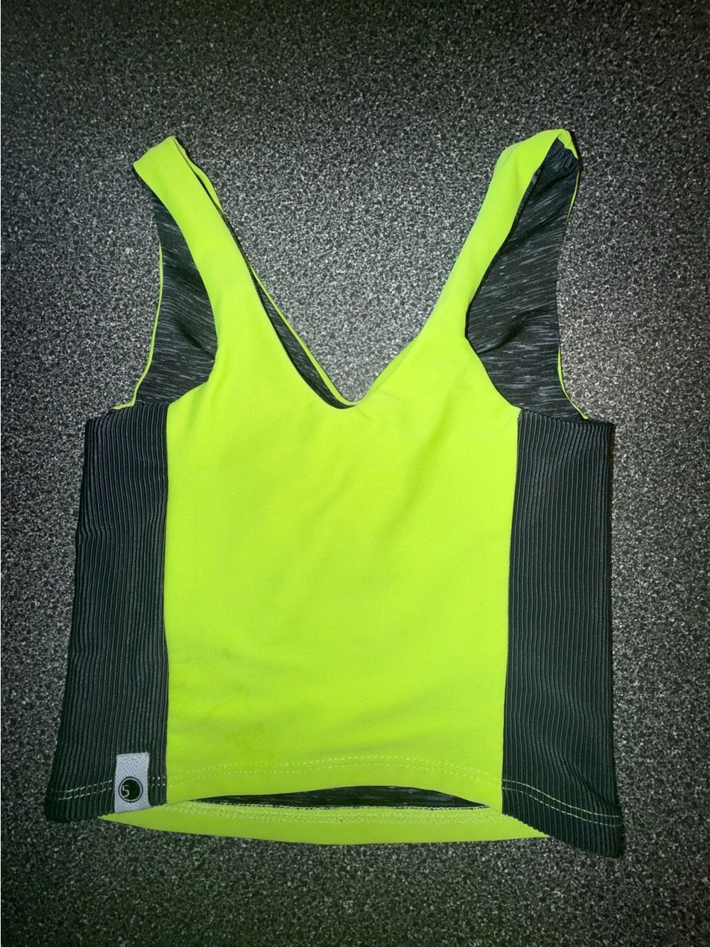 Five Dancewear Neon Green/ Black Dance Top Size Youth Large